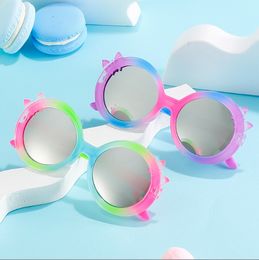 New Kids heart sunglasses Colorful Flowers Sunglasses Cartoon Children Sun Glasses Fashion Kids Round UV-Protection Shades Eyewear