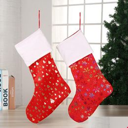 Christmas Decorations Candy Stocking Gift Bag Trees Socks Hanging On Wall 8Styles Rra2044 Drop Delivery Home Garden Festive Party Sup Dhzyq