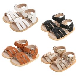 Sandals New Summer Baby Sandals PU Leather Solid Toddler Kids Shoes Girls Boys Sandals Fashion Little Baby Shoes Z0331