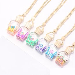 Party Favour Colorf Car Per Bottle Pendant Essential Oil Diffuser Ornaments Air Freshener Empty Glass Gift Hha1629 Drop Delivery Home Dh4Lj