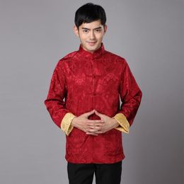 Ethnic Clothing Traditional Chinese For Men Year Tang Costume Male Silk Two-sided Daily Winter Long Sleeve Cheongsam Top Qipao GXYEthnic