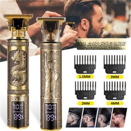 LCD Display Men's Hair Clipper Beard Trimmer Rechargeable Hair Cutting Machine Barber Shaver Electric Razor For Men's Style Tool Barbershop Accessories DHL Free