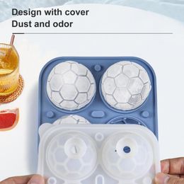 Baking Moulds Useful Silicone Non-stick Easily Demoulding 4 Grids Basketball Shape Cocktail Ball Ice Mould Cube Mold Make Ice-block