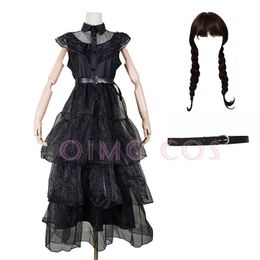 Cosplay Movie Wednesday Cosplay Costume Dresses Wednesday Addams Cosplay Gothic Wind Adult Barn Bedis Halloween Party Costumes 230331