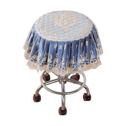 Chair Covers Lace Printing Cover For Round Bench Dining Room Home El Wedding Banquet Decoration Kitchen Case Chairs