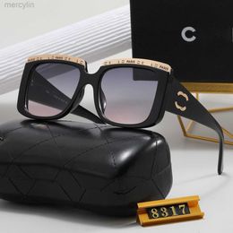 24SSLuxury Designer Chanels Sunglasses Chanei Sunglasses Womens Mens Fashion Trend Poly Nylon High-definition Lens Full Frame Sunglasses Travelling black 8317