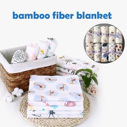 Blankets Swaddling 120120cm Baby bamboo Fibre Muslin born Infant Soft Swaddles Wrap Towel Shade Gauze Stroller Cover 230331