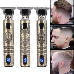 LCD Display Men's Hair Clipper Beard Trimmer Rechargeable Hair Cutting Machine Barber Shaver Electric Razor For Men's Style Tool Barbershop Accessories