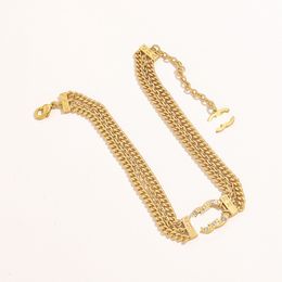 Moda luksusowy styl projektowy Triple Naszyjniki Letter Litera grube łańcucha naszyjniki biżuterii Wysokiej jakości prezenty ślubne