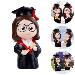 Festive Supplies Graduation Topper Cake Cupcake Party Class Boy Toppers Dessert Student Girl Grad Decor Statue Adornment Embellishment