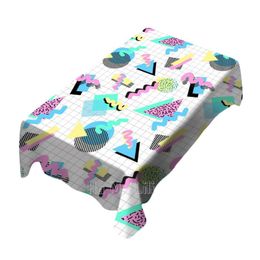 Table Cloth Color Digital Geometric Decal Top Decorated Dining Room Bedroom Picnic Party