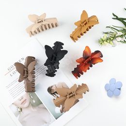 Novelty Butterfly Plastic Large Hair Claws Clips Women Girls Headwear Solid Colour Hairpin Barrette Fashion Hair Accessories