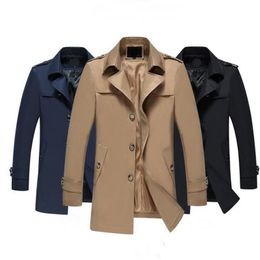 Men's Trench Coats High-Quality Non-iron Satin Business Casual Large Lapel Jacket Men Fashion Windbreaker MenMen's