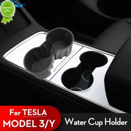 New For Tesla Model 3 Model Y 2021 2022 Waterproof Car Water Cup Holder Storage Box Insert Centre Auto Accessories