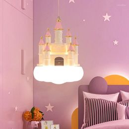 Pendant Lamps Creative Castle Lamp Chandelier For Children Room Bedroom Light Girl Bedside Ceiling Hanging Fixtures LED Lighting Decor
