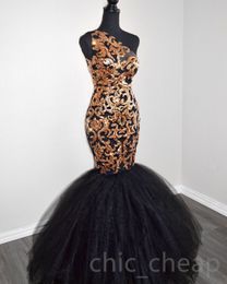 2023 Arabic Aso Ebi Black Mermaid Prom Dress Lace Tulle Sexy Evening Formal Party Second Reception Birthday Engagement Gowns Dresses Robe De Soiree ZJ2481