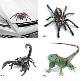 3D Spider Lizard Scorpion Car Sticker 3D Animal Pattern Vehicle Window Mirror Bumper Decal Decor Water-resistant Car Sticker