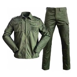 Men's Tracksuits Outdoor Military Tactical Suit Men's All Terrain Camouflage Suit Multi Color Lapel Coat Men Multi Pocket Zipper MC Two-piece Set W0322