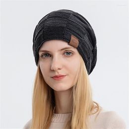 Beanies Beanie/Skull Caps Knitted Baggy Beanie Autumn Winter Hat Outdoor Slouchy Skullies Cap Women Wool Warm Unisex Davi22