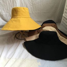 Wide Brim Hats Summer Net Red Fisherman Hat Female Japanese Sunscreen UV Sunshade 15cm Super Big