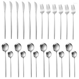 Flatware Sets Set Stainless Knifes Cutlery Steel Of Forks Spoons 24pcs/6set Spoon Dinnerware Tableware Dishes