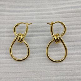 Hoop Earrings Geometric Infinity Double Circle Knotted Twisted Gold Colour Barss For Women Girl GiftCreative Design