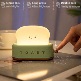 Night Lights LED Bread Maker Night Light Rechargeable Lamp With Usb Charging Battery Powered Toast Lamp For Children Baby Child Nightlight P230331