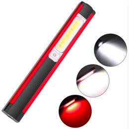 Portable Magnetic Torch Flashlight COB repair lights Handheld LED Pen flashlights Penlight Multifunction 5 Mode Purple Lights Inspection Lamp