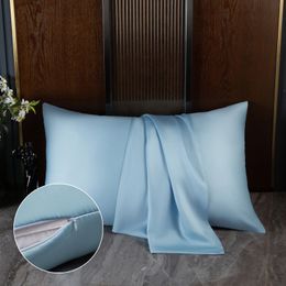 Pillow Case Natural Mulberry Silk Pillowcase Hidden Zipper Real pillowcase Solid Color Multi Size 40x60cm 50x90cm 230330