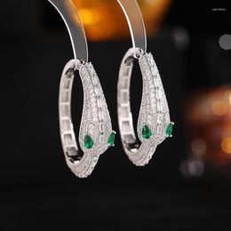Hoop Earrings 925 Sterling Silver Needle Exaggerated Snake For Women Vintage Rock Punk Animal Gold Colour Jewellery Gifts