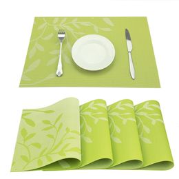 PVC Placemats Washable Woven Vinyl Placemat Mats for Dining Table Heat Resistant Stain Resistant Kitchen Table Mats