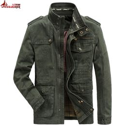 Men's Jackets Autumn winter Jacket Men 100 Cotton Business casual Cargo military Multi pocket Mens and Coats Male Chaqueta Hombre 230331