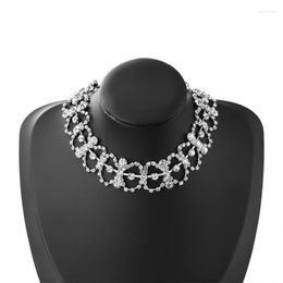 Chains Rhinestone Choker Necklaces Korean Fashion Shining Full Simple Crystal Geometric Pendant Luxury Jewelry