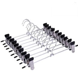 Hangers 10pcs Stainless Steel Trousers Rack Clip Metal Anti-Slip Clothespin Wardrobe Pants Clamp Clothes Hanger