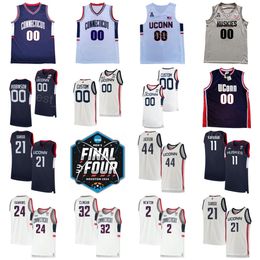 2023 Final Four Basketball UConn Huskies College Jerseys 21 Adama Sanogo 24 Hawkins 2 Tristen Newton 11 Alex Karaban 32 Donovan Clingan 44 Andre Jackson Jr Shirt NCAA