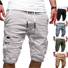 Men's Shorts Green Cargo Summer Bermudas Male Flap Pockets Jogger Casual Working Army Tactical 230331