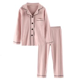 Pajamas Children's Home Clothing Set Unisex Children's Pajamas Set Long Sleeve Trousers Two Piece Solid Comfort Clothing for Boys and Girls 230331