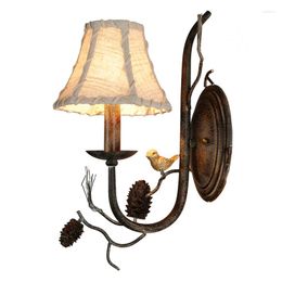 Wall Lamps E14 Socket Country Retro Lamp Personality Decoration Sconce Light For Restaurant Cafe Club Bar Lobby Pinecone Bird