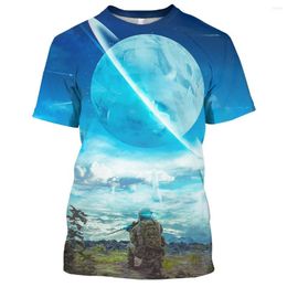 Men's T Shirts 3d Printed Shirt Science Fiction Planet O-neck Short Sleeve Summer Casual Tops Tees 2023 Arrivals