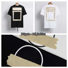 Off Men's T-shirts Offs Straight Short Sleeve High Street Arrow Round Neck Cotton White Loose T-shirt for Men Printed Letter x the Back Print PC8E