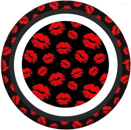 Steering Wheel Covers Cover For Women Men Cute Non Slip Universal Fit 15 Inch Neoprene Car Wrap Lip Print