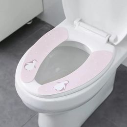 Toilet Seat Covers Cartoon Cover Winter Warm Cushion Lid WC Sitting Ring Pad Paste Universal Bathroom Accessories