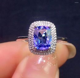 Cluster Rings Y709 Tanzanite Ring Fine Jewelry Pure 18 K Gold Natural Gemstones 1.8ct Diamonds Female Anniversary Gift