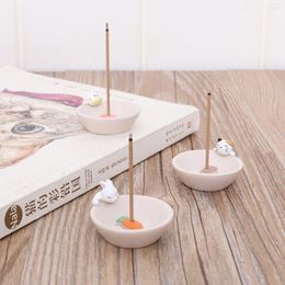 Candle Holders 2023 Cartoon Animal Ceramic Incense Stick Holder Tray Ash Catcher Plate Home Decoration Ornament