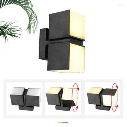 Wall Lamp Cube Rotating Up Down LED Porch Light Outdoor Indoor Bedroom10W 18W Adjustable Front Door Integrated Aluminium Sconce 1100LM