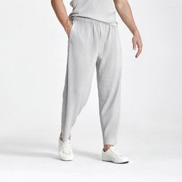 Men's Pants Men's Wear Japan Pleated Casual Autumn Loose Man Ankle Ankle-length Elastic Waist Male Trousers W2268