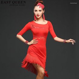 Stage Wear Latin Dance Dress Women Tango Fringe For Rumba Salsa Samba Costume KK356