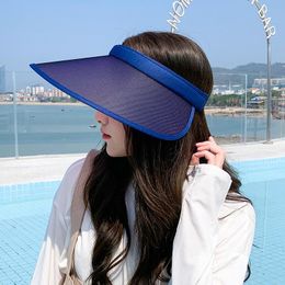 Wide Brim Hats MAXSITI U Gradient Colour VISOR-Visor Hat Women Summer Large Anti Ultraviolet Beach Sunshade Cycling Outdoor Sun