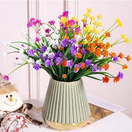 Decorative Flowers 30cm Colourful Vintage Artificial Silk Bouquet Wedding Home Retro Fake Flower Party DIY Decoration Gift Indoor Orchid