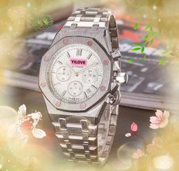 42mm Men Popular Stainless Steel Watch Full Functional Stopwatch Clock Man Waterproof Japan Quartz Imported Movement Original Clasp Analog Casual Wristwatch